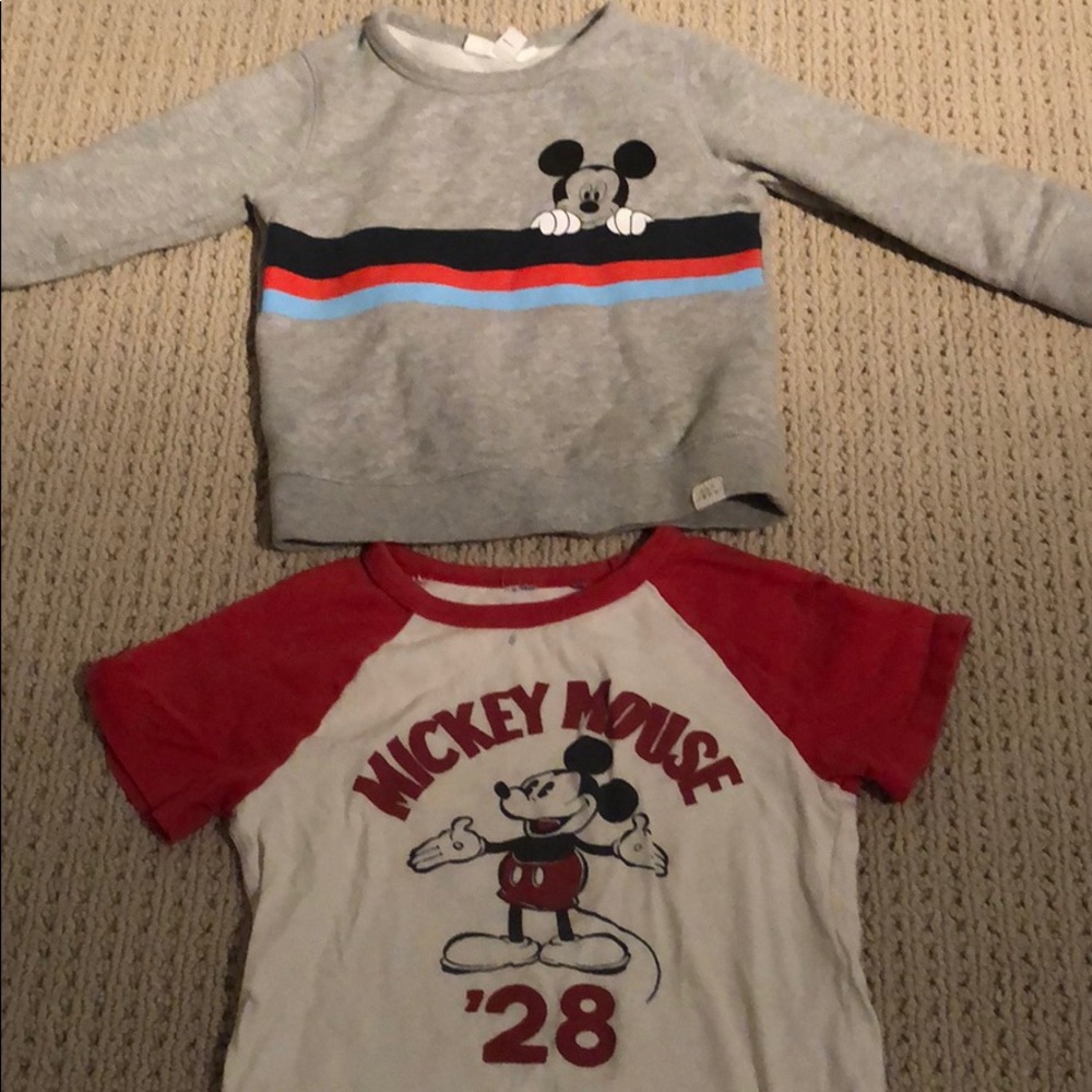 Mickey Mouse sweatshirt and short sleeve raglan